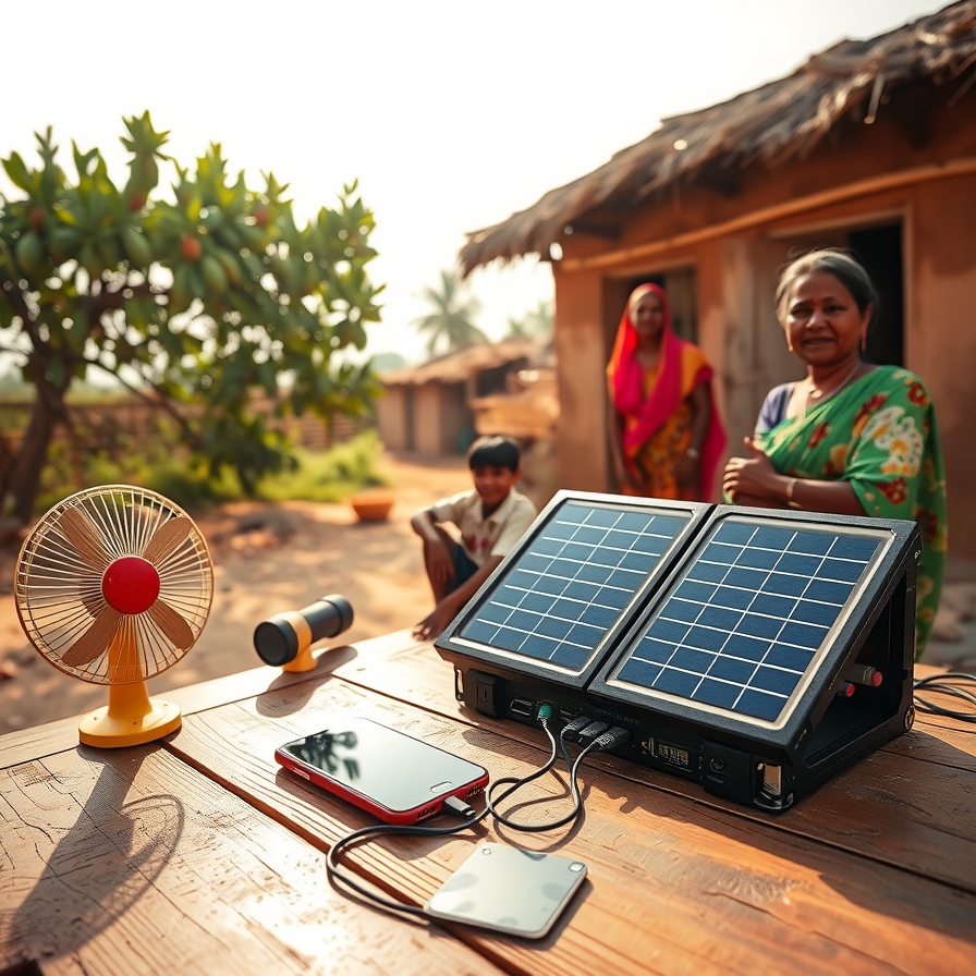 Solar hub in rural setting